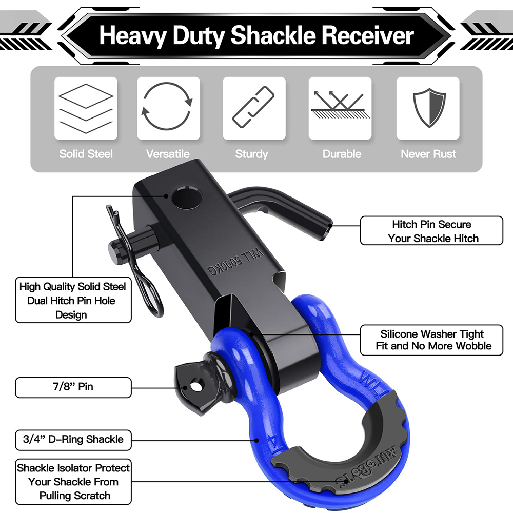 Shackle Hitch Receiver 2 inci  - D Ring Shackle 3/4 ulasan dan harga