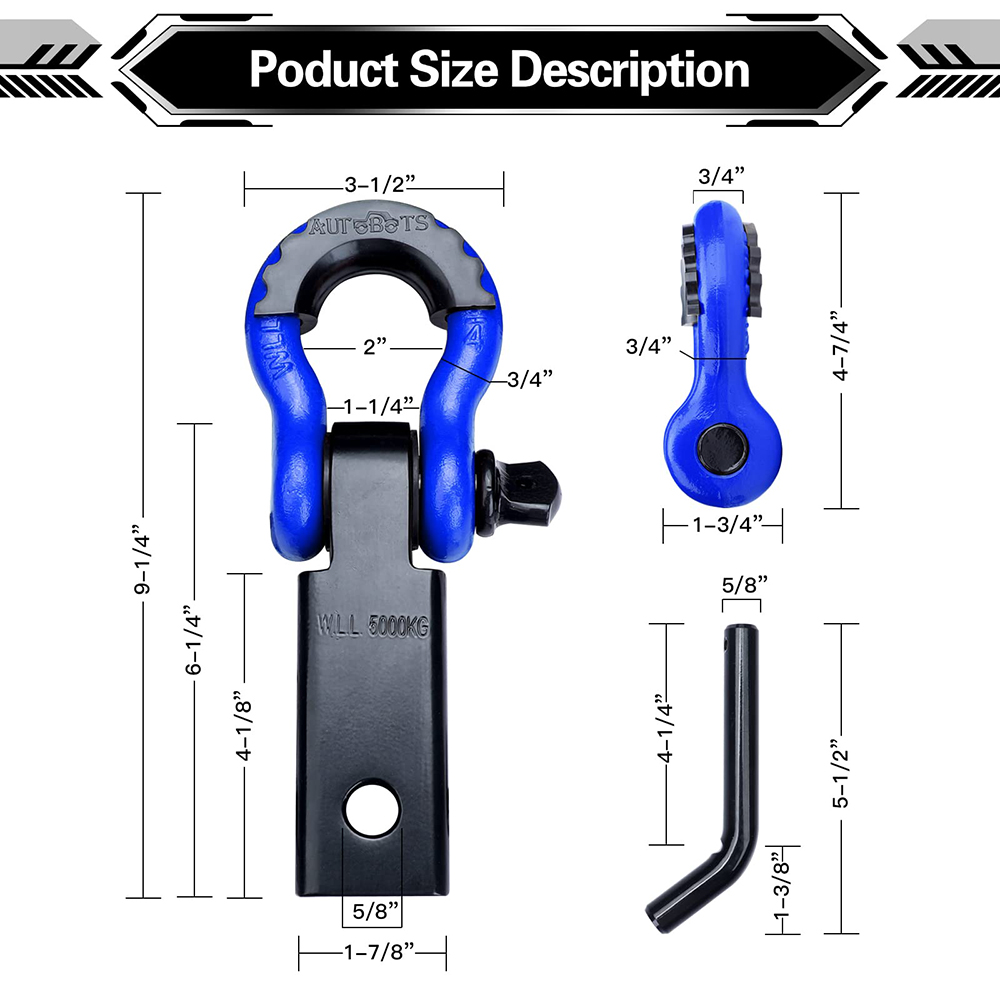 Shackle Hitch Receiver 2 inci  - D Ring Shackle 3/4 ulasan dan harga
