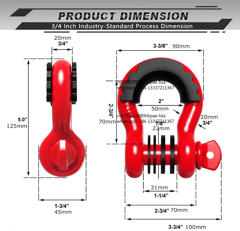 2 buah 3/4” U Tipe Berat, D-Ri - D Ring Shackle 3/4 ulasan dan harga